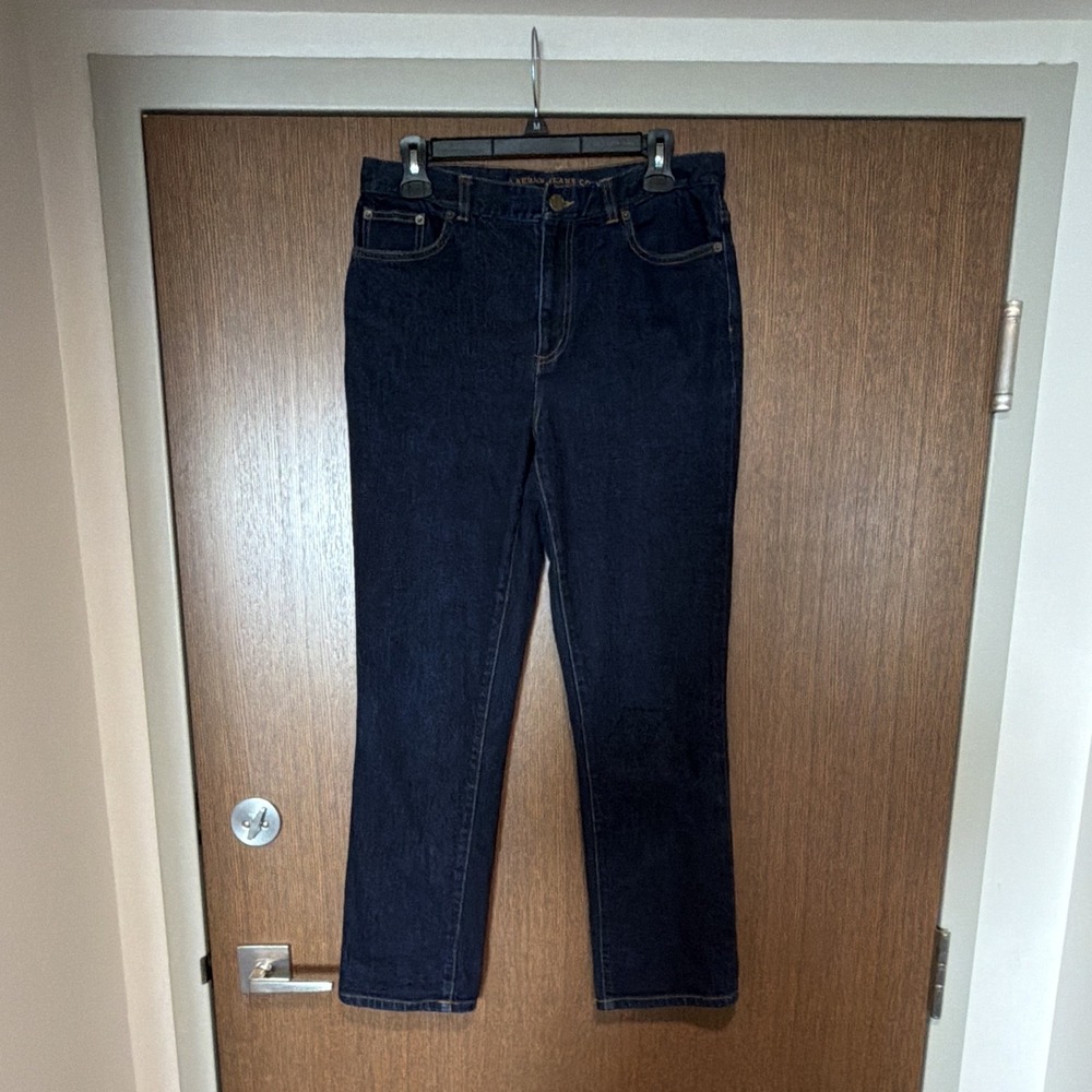 Lauren Jeans Co. Ralph Lauren Women's Dark Wash Blue Straight Jeans Stretch 8